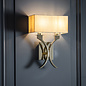 Salzburg  - Classic Hotel Style Wall Light - Biege & Polished Nickel