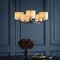 Thomas  - 5 Light Modern Hotel Style Chandelier - Marble Faux Silk & Bronze