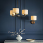 Thomas  - 3 Light Modern Hotel Style Chandelier - Marble Faux Silk & Bronze