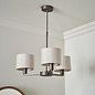 Thomas  - 3 Light Modern Hotel Style Chandelier - Marble Faux Silk & Bronze