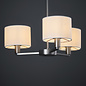 Thomas  - 3 Light Modern Hotel Style Chandelier - White Faux Silk & Matt Nickel