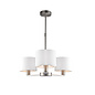 Thomas  - 3 Light Modern Hotel Style Chandelier - White Faux Silk & Matt Nickel