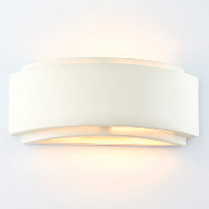 Vanna - Modern Art Deco White Plaster Up & Down Wall Light