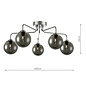 Freya - 3 Light Smoked Glass Ceiling Light - Polished Chrome