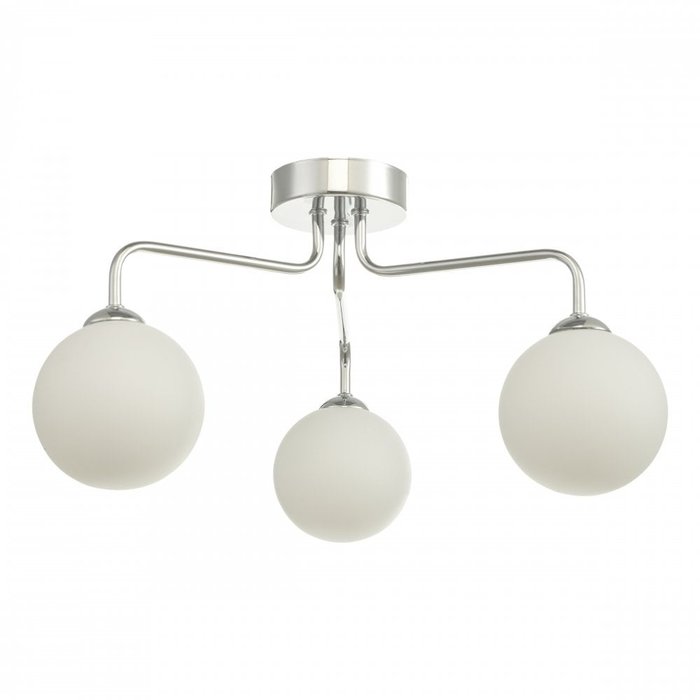 Freya - 3 Light Opal Glass Ceiling Light - Polished Chrome