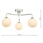 Freya - 3 Light Opal Glass Ceiling Light - Polished Chrome