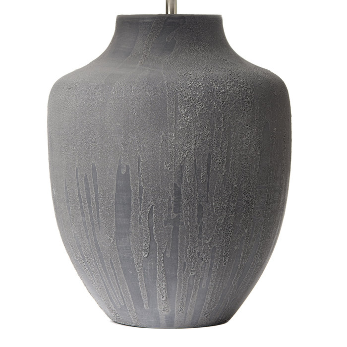 Ido - Two Tone Rustic Grey Ceramic Vase Table Lamp