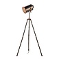 Jacob - Modern Pipe Tripod Floor Lamp - Antique Silver & Copper