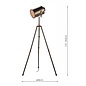 Jacob - Modern Pipe Tripod Floor Lamp - Antique Silver & Copper