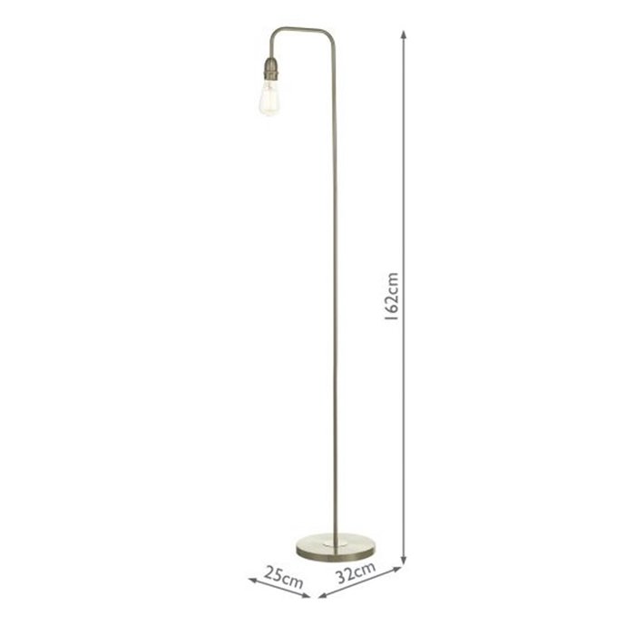 Rod - Minimalist Industrial Stick Floor Lamp - Satin Chrome