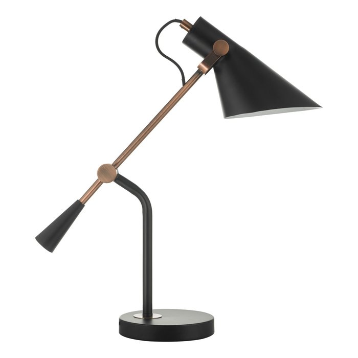 Jorge - Home Office Studio Reading Lamp - Black & Antique Copper