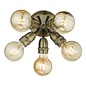 Mini - Small 5 Light Industrial Ceiling Light - Black & Brass