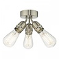 Mini - Small 3 Light Industrial Ceiling Light - Satin Chrome