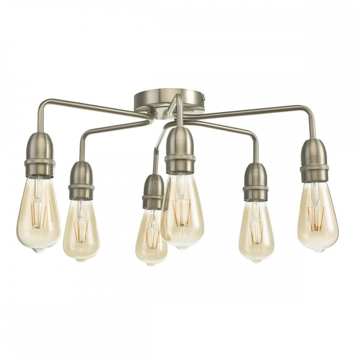 Rod - 6 Light Low Ceiling Industrial Ceiling Light - Satin Chrome