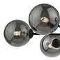 Coen - Mid Century Semi Flush Sputnik Ceiling Light - Black & Smoked Glass