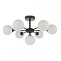 Coen - Mid Century Semi Flush Sputnik Ceiling Light - Black & Opal