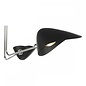 Crew - 50s Modernist Semi Flush Ceiling Light - Black & Chrome - 3 Light