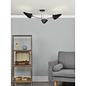 Crew - 50s Modernist Semi Flush Ceiling Light - Black & Chrome - 3 Light