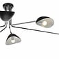 Crew - 50s Modernist Semi Flush Ceiling Light - Black & Chrome - 6 Light