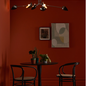 Crew - 50s Modernist Semi Flush Ceiling Light - Black & Chrome - 6 Light