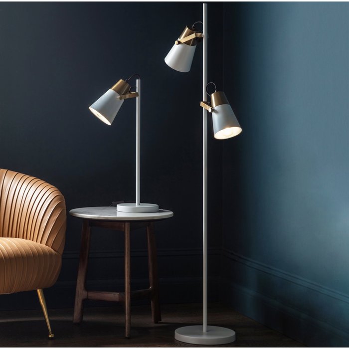 GiGi - Luxe Minimalist Desk Lamp - White & Brass