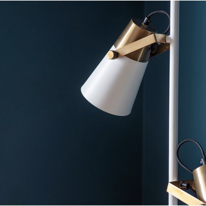 GiGi - Luxe Minimalist Desk Lamp - White & Brass