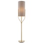 Olive - Organic Tree  Drum Floor Lamp - Brushed Brass & Natural Fabric