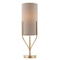 Olive - Organic Tree  Drum Table Lamp - Brushed Brass & Natural Fabric