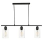 Seattle - Modern Industrial Glass & Matt Black 3 Light Bar Pendant