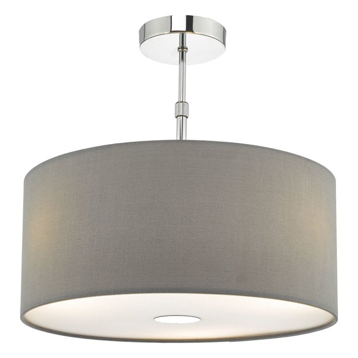 Slate Grey Easy Fit Drum Pendant Shade - 40cm