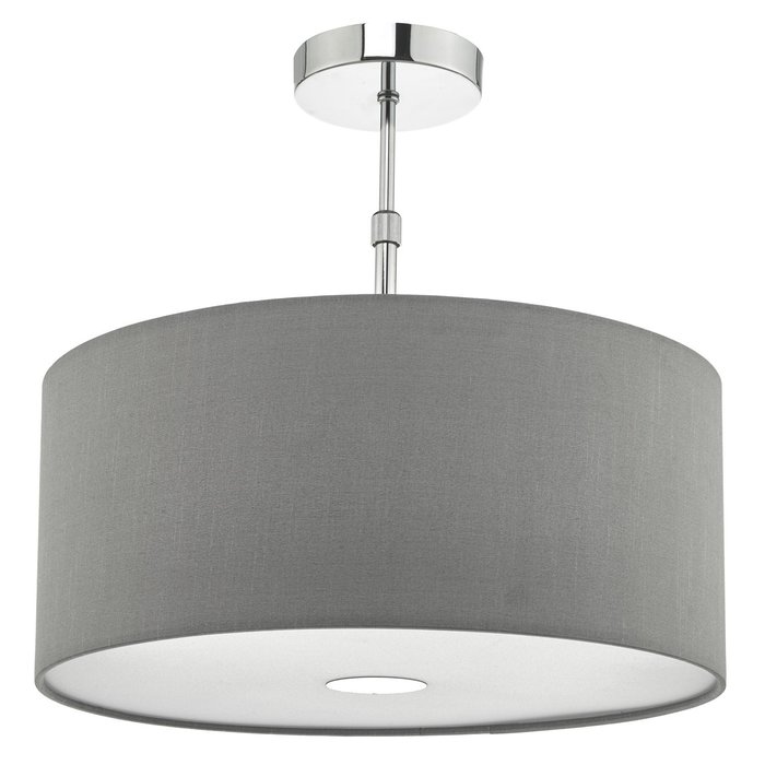 Slate Grey Easy Fit Drum Pendant Shade - 40cm