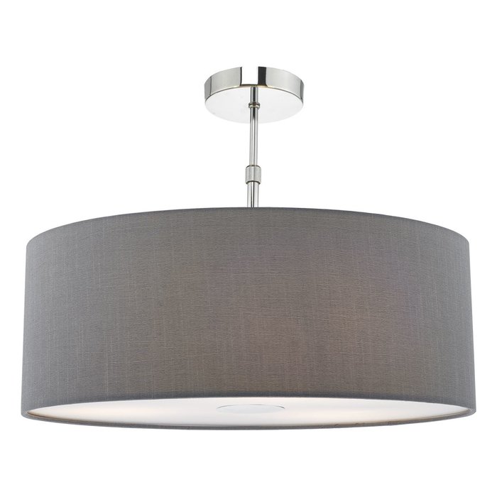 Slate Grey Easy Fit Drum Pendant Shade - 60cm