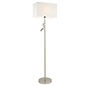 Issey -Rectangular Shade Floor Lamp with LED Reading Spotlight -  Matt Nickel