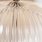 Eve - Clear Ribbed Glass Table Lamp & Light Grey Shade