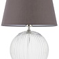 Eve - Clear Ribbed Glass Table Lamp & Charcoal Grey Shade