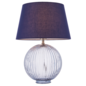 Eve - Smokey Grey Tinted Glass Table Lamp & Navy Shade