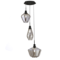 Kia - Multi Drop Cascade Pendant - Smoked Glass & Black