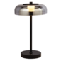 Bjorn - Scandi LED Table Lamp - Smoked Glass & Black
