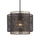 Malin - Brass & Black Etched Metal Drum Shade - Easy Fit Pendant - Large