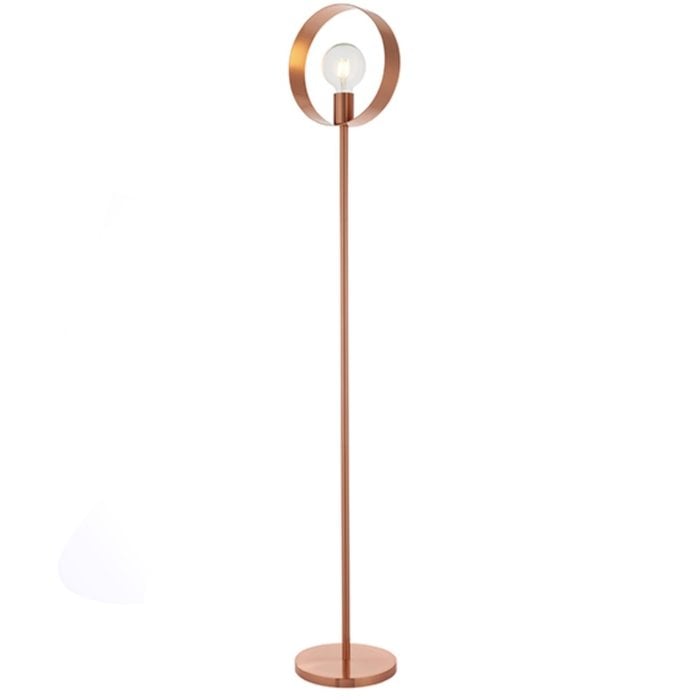 Hoop - Minimalist Hoop Feature Floor Lamp - Brushed Copper