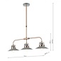 Lido - Graphite Grey and Copper Refined Industrial Bar Pendant Light