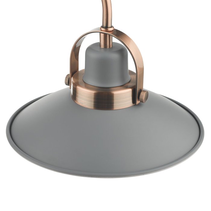 Lido - Graphite Grey and Copper Refined Industrial Bar Pendant Light