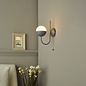 Curve - Opal Ball Matt Grey Wall Light