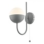 Curve - Opal Ball Matt Grey Wall Light