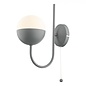 Curve - Opal Ball Matt Grey Wall Light