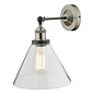 Sarah - Antique Chrome Vintage Single Glass Wall Light