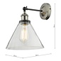 Sarah - Antique Chrome Vintage Single Glass Wall Light