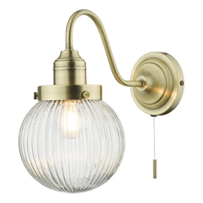 Tara - Ribbed Glass Globe Wall Light