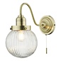 Tara - Ribbed Glass Globe Wall Light