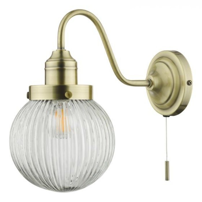 Tara - Ribbed Glass Globe Wall Light